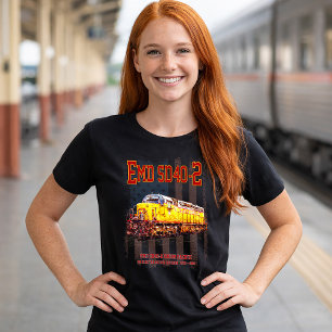 Camiseta Vintage EMD SD40-2 Locomotiva diesel Bandeira amer