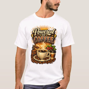 Camiseta Vintage Energizado pelo Café – Desenho Retro para