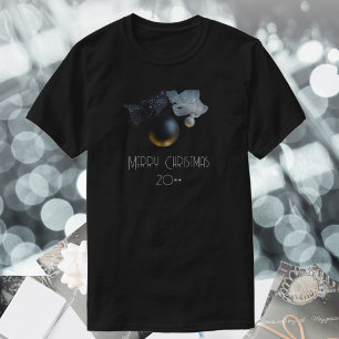 Camiseta Vintage Enfeites de natal pretos com fita