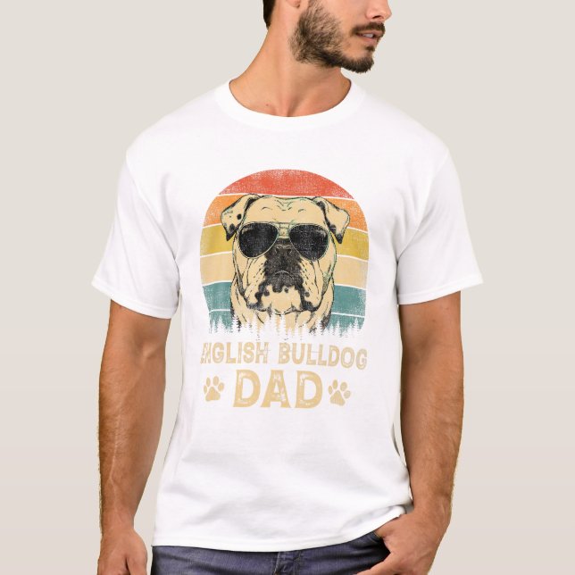 Camiseta Vintage English Bulldog Dad Dog (Frente)