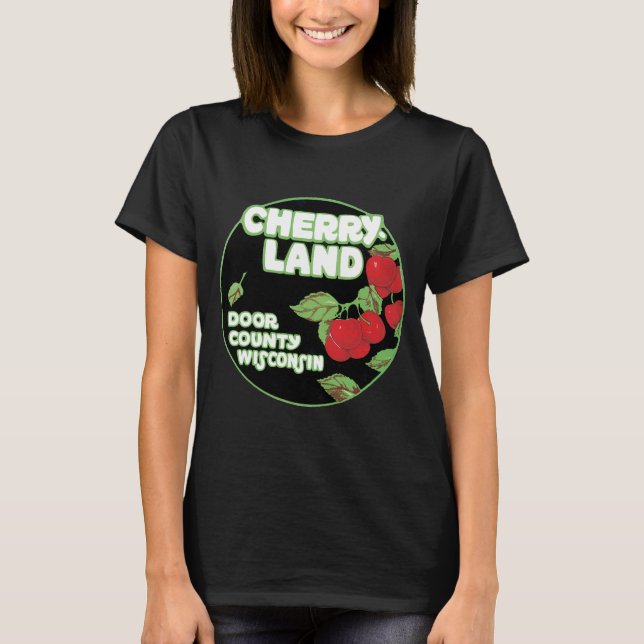 Camiseta Vintage Ephemera, Cherryland Door County, Wisconsi (Frente)