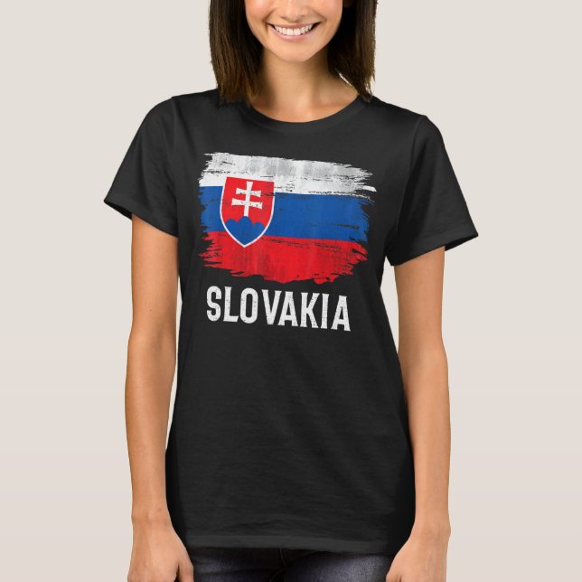 Camiseta Vintage Eslováquia Flag Para Eslovaco (Frente)