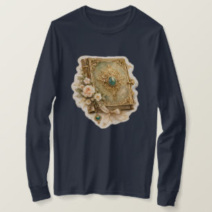 Camiseta Vintage Esmeralda de Manga Longa de Conto