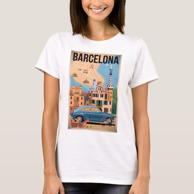 Camiseta Vintage Espanha de Barcelona (Frente)