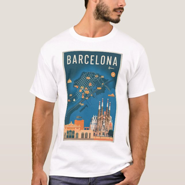 Camiseta Vintage Espanha de Barcelona (Frente)
