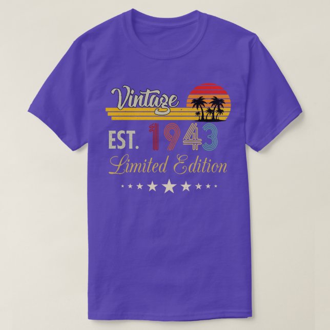 Camiseta Vintage Est 1943 Limited Edition Aniversário (Frente do Design)