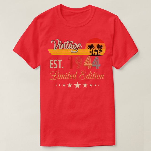Camiseta Vintage Est 1944 Limited Edition Aniversário (Frente do Design)