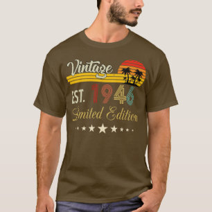 Camiseta Vintage Est 1946 Limited Edition Aniversário