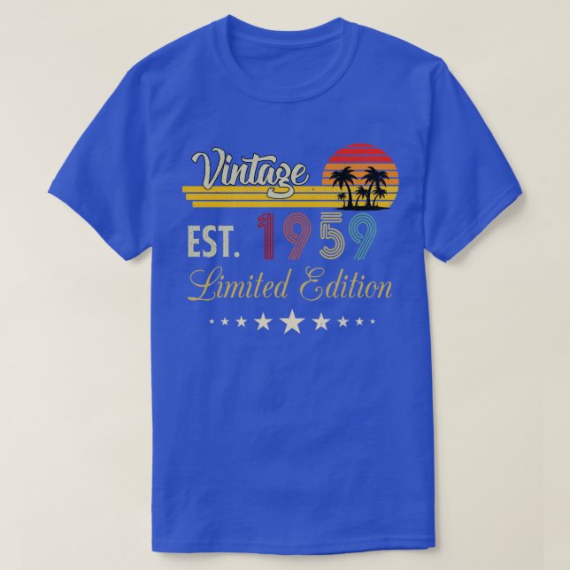 Camiseta Vintage Est 1959 Limited Edition Aniversário (Frente do Design)