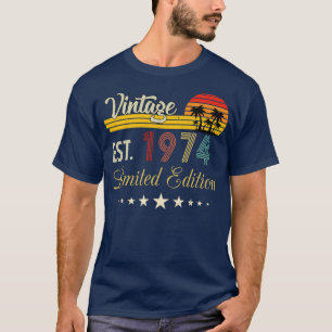 Camiseta Vintage Est 1974 Limited Edition Aniversário