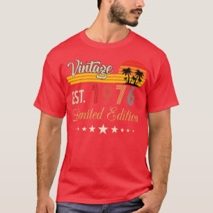 Camiseta Vintage Est 1976 Limited Edition Aniversário