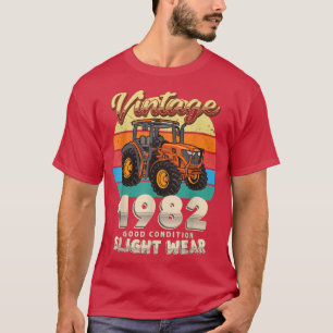 Camiseta Vintage Est 1982 Farmer Trator aniversário de 40 a