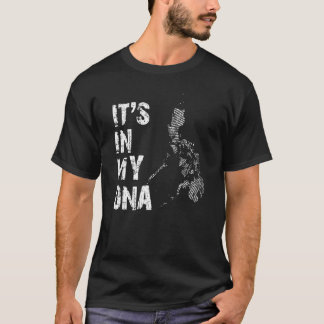 Camiseta Vintage Está No Meu Dna Filipinas Mapa Esboço Fili