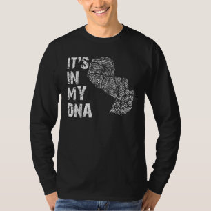Camiseta Vintage Está No Meu DNA Mapa Esboço Paraguai