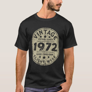 Camiseta Vintage estabeleceu 1972 50th Festa de aniversário