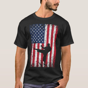Camiseta Vintage Estados Unidos Bandeira Americana Karate 4