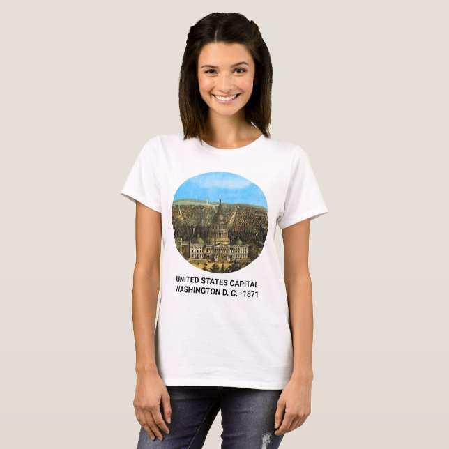 Camiseta Vintage Estados Unidos Capitólio Mulheres (Frente Completa)