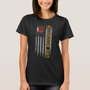 Camiseta Vintage Estados Unidos Flag Accordionista do Pai A