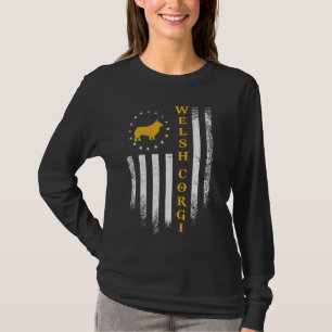 Camiseta Vintage Estados Unidos Flag Love Welsh Corgi Dog S