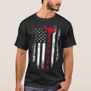 Camiseta Vintage Estados Unidos, Red White Karate, Bandeira