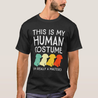 Camiseta Vintage Este É O Meu Figurino Humano Cão Maltês