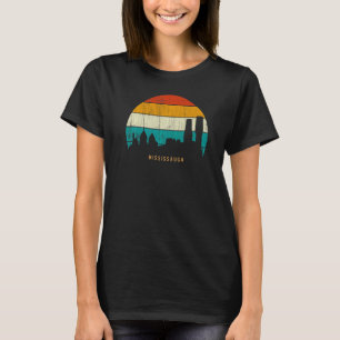 Camiseta Vintage Estilo Retro paisagem urbana silhueta Cana