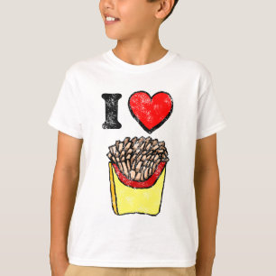 Camiseta Vintage Eu Adoro Batatas Fritas