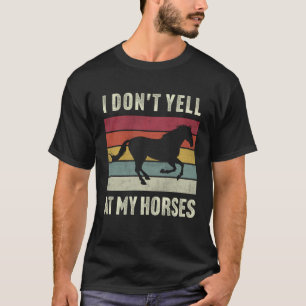 Camiseta Vintage Eu amo Cavalos Eu não grito com meus Caval