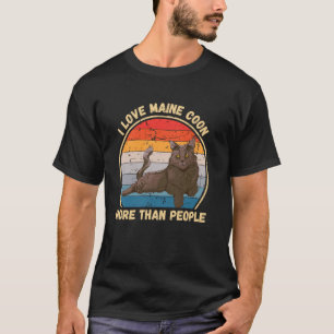 Camiseta Vintage Eu Amo Maine Coon Mais Que Pessoas Maine C