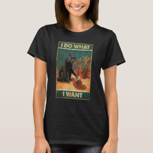 Camiseta Vintage Eu Faço O Que Eu Quero, Pai De Gato Mãe-Me
