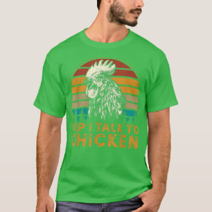 Camiseta Vintage Eu Falo Com Galinhas Engraçadas Farme De P