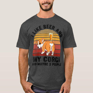 Camiseta Vintage Eu Gosto De Cerveja E Meu Corgi E Talvez 3