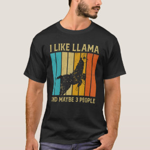 Camiseta Vintage Eu Gosto de Lhama E Talvez 3 Pessoas Mul