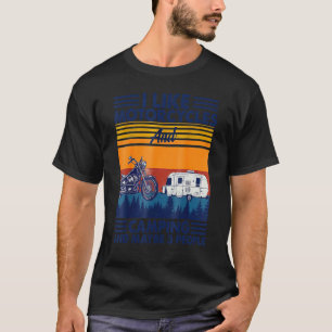 Camiseta Vintage Eu Gosto De Motocicletas E Acampamento E T