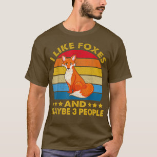 Camiseta Vintage Eu Gosto De Raposas E Talvez 3 Pessoas De