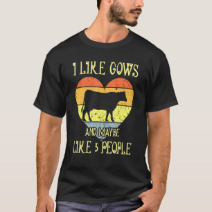 Camiseta Vintage Eu Gosto de Vacas E Talvez Goste de 3 Pess