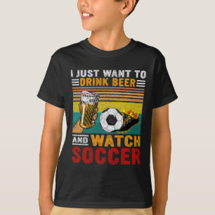 Camiseta Vintage Eu Só Quero Beber Cerveja E Assistir Futeb