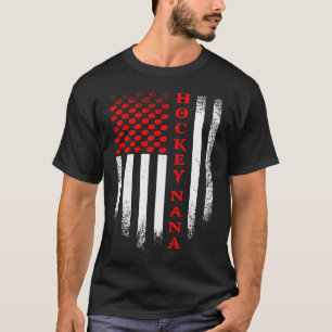 Camiseta Vintage EUA American Flag Hockey Nana Patriotic Di