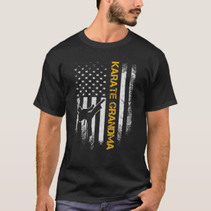 Camiseta Vintage EUA American Flag Karate Grandma Karateka