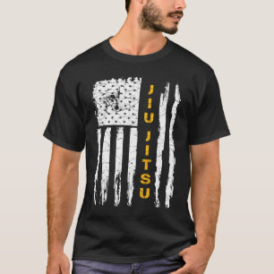 Camiseta Vintage EUA Bandeira Americana Jiu Jitsu Silh