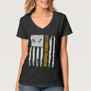 Camiseta Vintage EUA Flag Accordion Grandma Silhou