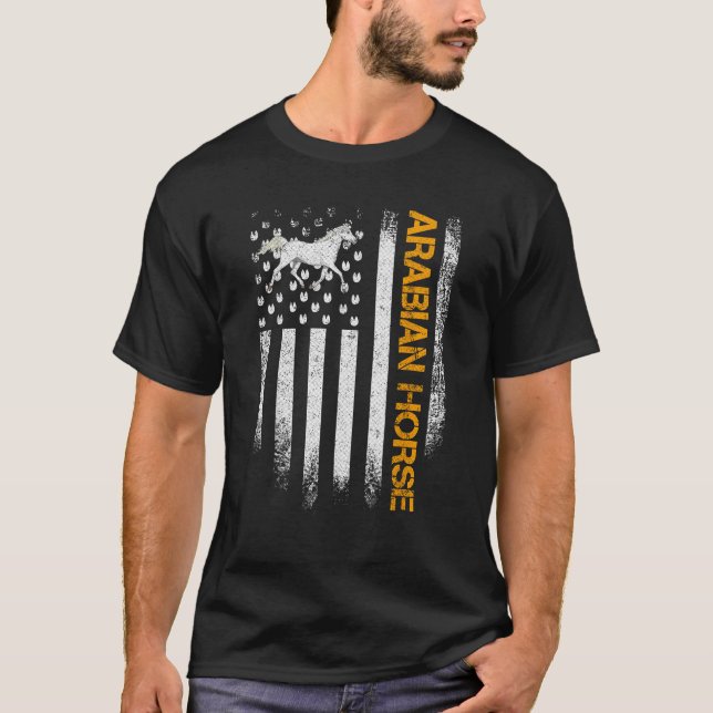 Camiseta Vintage EUA Flag Americano Arabian Funny Ride (Frente)