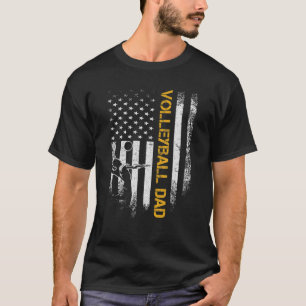Camiseta Vintage EUA Flag Americano Proud Pai de Voleibol S
