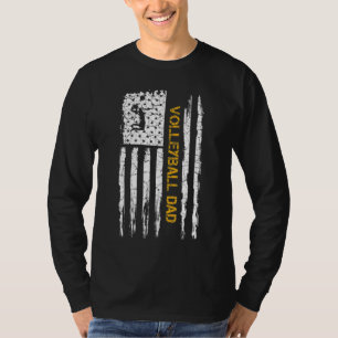 Camiseta Vintage EUA Flag Americano Proud Pai de Voleibol S
