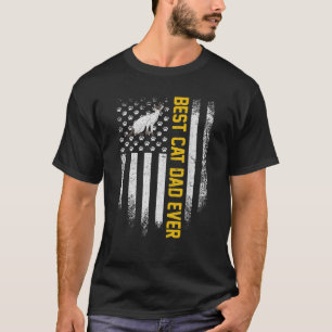Camiseta Vintage EUA Flag Melhor Pai Siamês Cat Eve