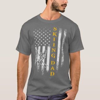 Camiseta Vintage EUA Flag Proud Skiier Pai Skiier