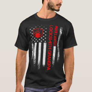 Camiseta Vintage EUA Flag World s Okayest Locksmit