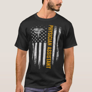 Camiseta Vintage EUA Médico Assistente Americano Flag Patr