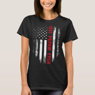Camiseta Vintage EUA Melhor Pepaw Ever American Flag do Pai