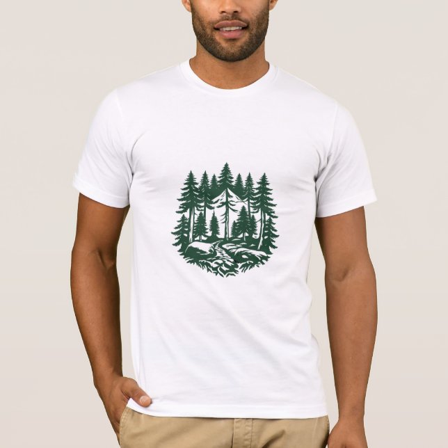 Camiseta Vintage Evergreen Forest (Frente)
